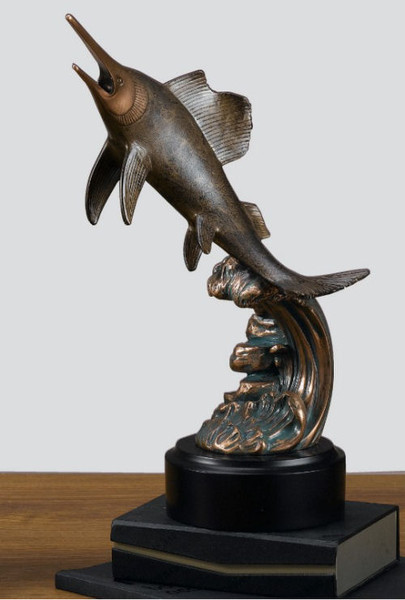 Swordfish Figurine Wildlife Fish Artwork Decorative Sculpted Statue